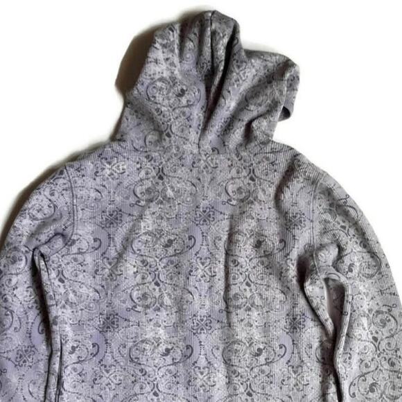 PLACE PREMIUM 89 Girls M (7/8) Gray Graphic Hooded Pullover Sweater Peace Sign - Picture 2 of 6